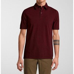 Le 31 Par Simons Organic Cotton Dark Red Short Sleeve Polo Size L